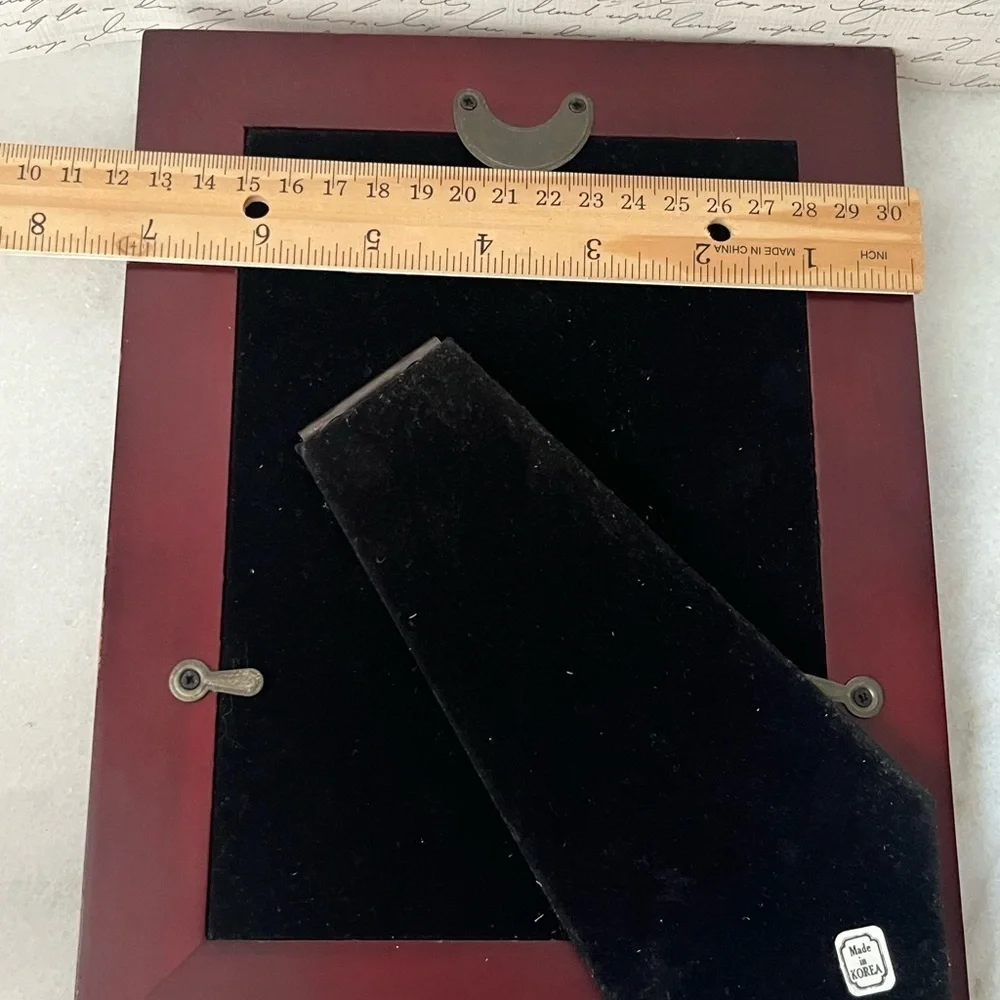 Vintage wooden pewter frame